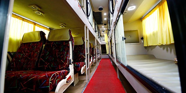 Inside view of India's first smart bus by intrcity