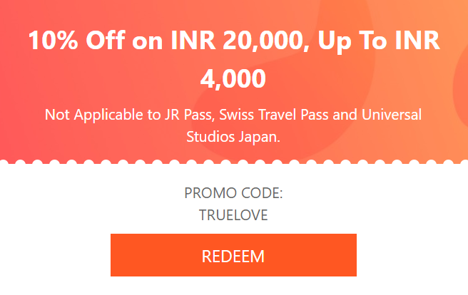 Klook Travel Offer - 10% Off on INR 20,000, Up To INR 4,000