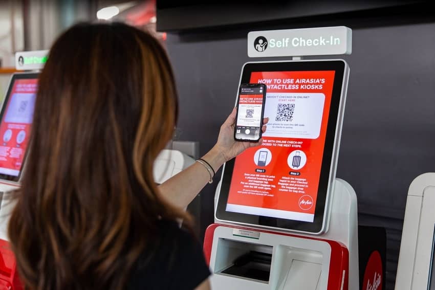 AirAsia contactless kiosks for travel