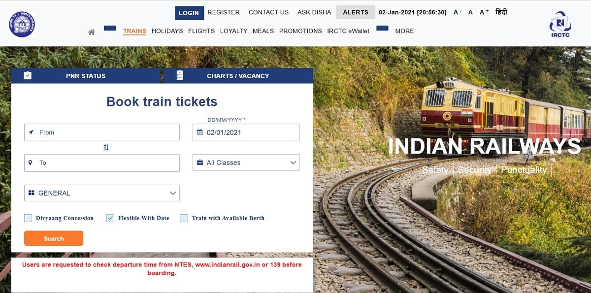 Indian Railway Upgraded e-Ticketing Website