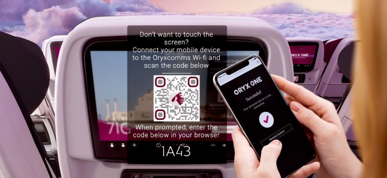 Qatar Airways Touch-Free In-flight Entertainment