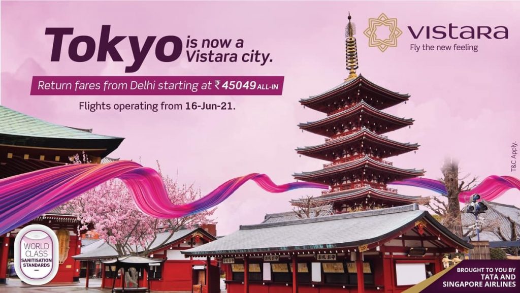 Vistara Flights Between Delhi And Tokyo