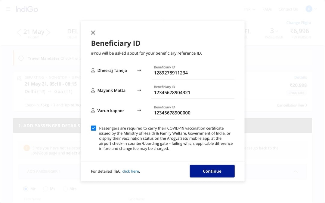 Step 4 - Enter Beneficiary ID details