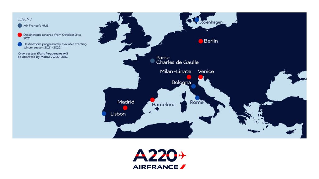 Air France A220 Routes