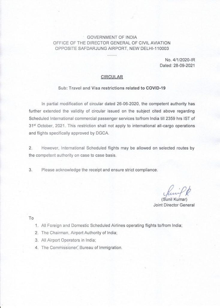 DGCA India Extends Suspension