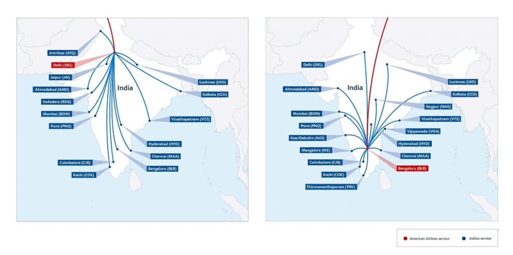 IndiGo Route Map Split