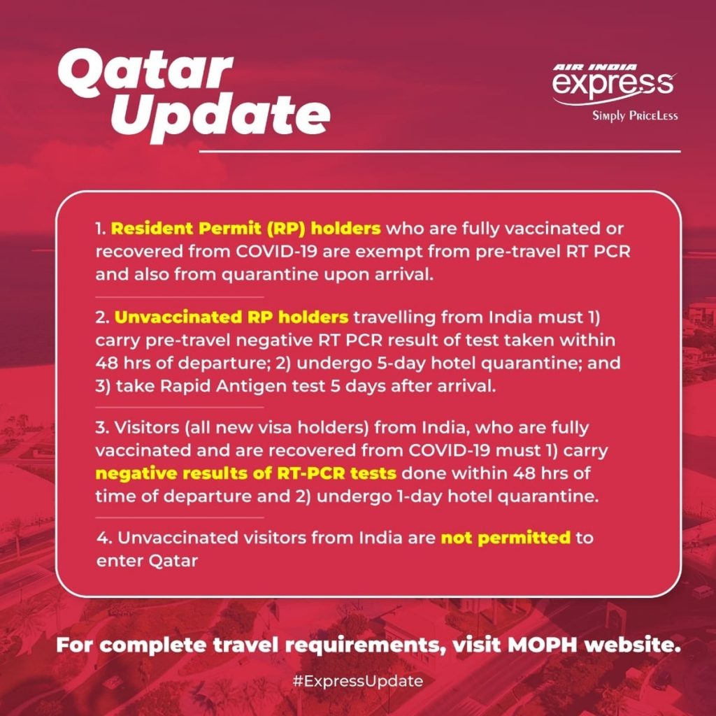 Qatar Travel Update For RP Holders