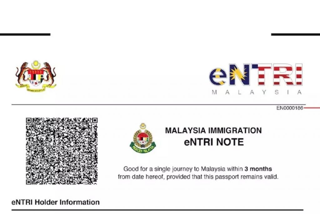 Malaysia eNTRI Note