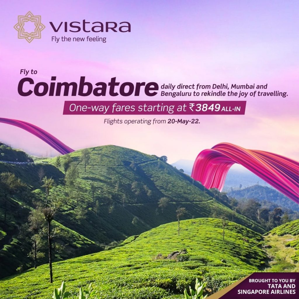 Vistara Flights To Coimbatore