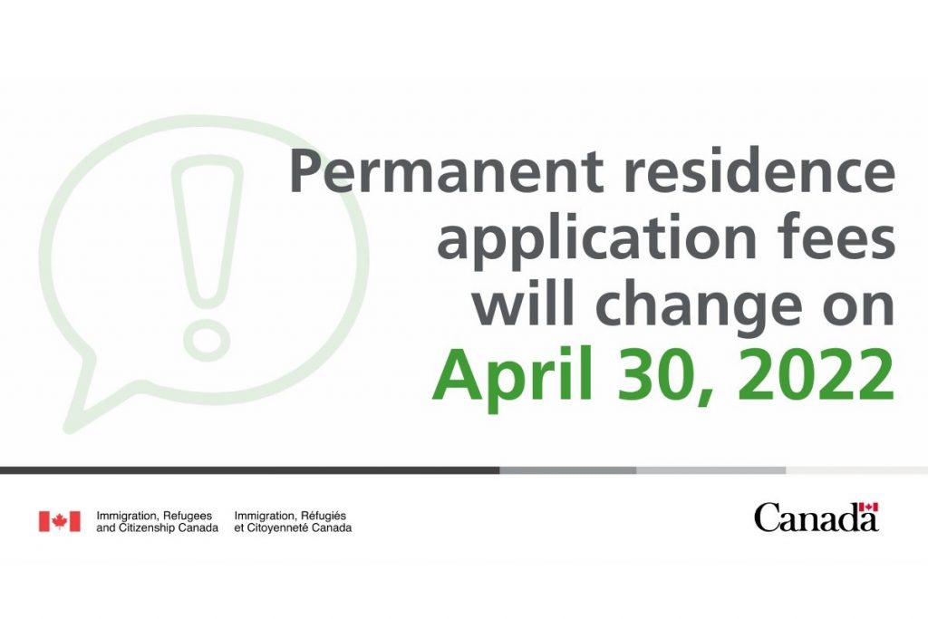 permanent residence applications fees increase