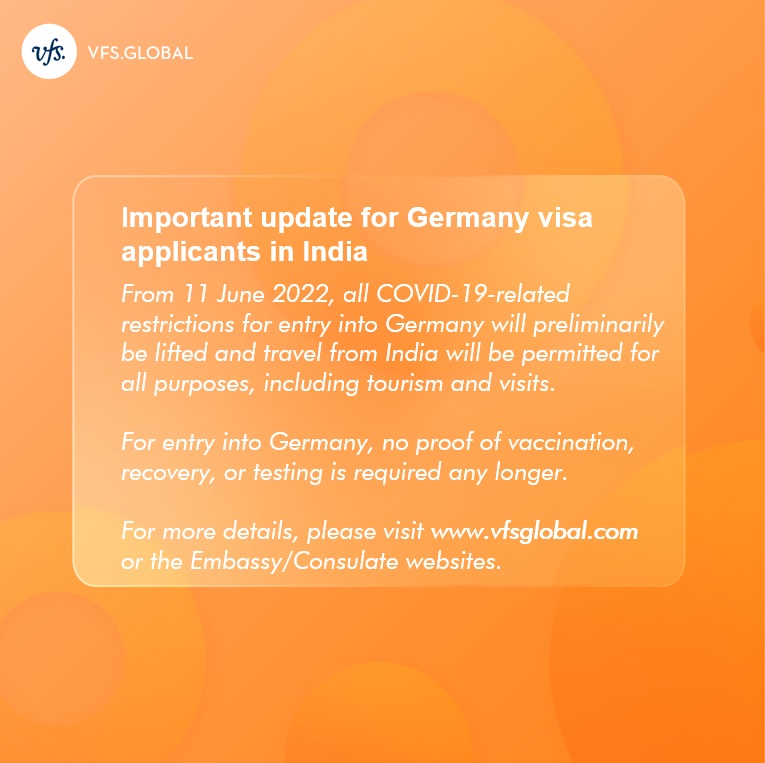 COVID-19-related restrictions for entry into Germany from India.
