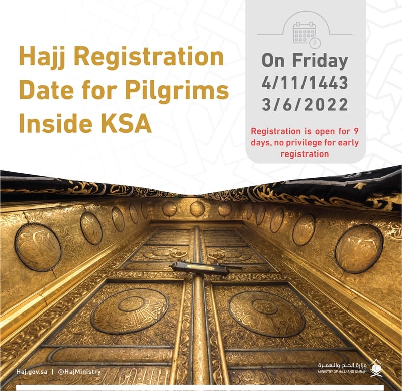 Hajj registration for pilgrims inside KSA starts