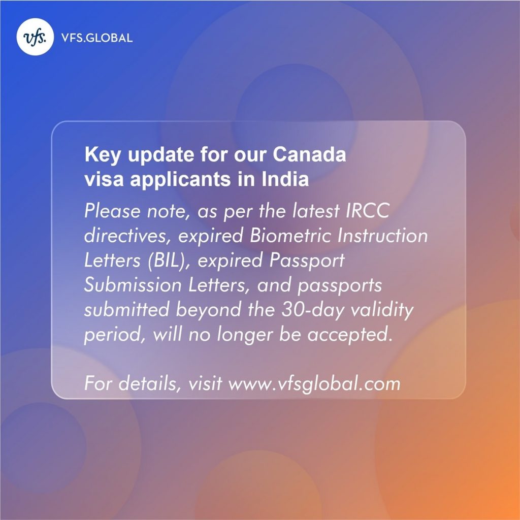 Update For Canada Visa Applicants In India