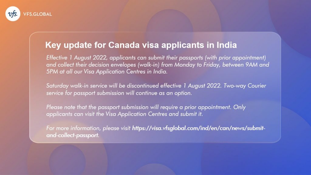 Walk-in Services at Canada Visa Application Centres