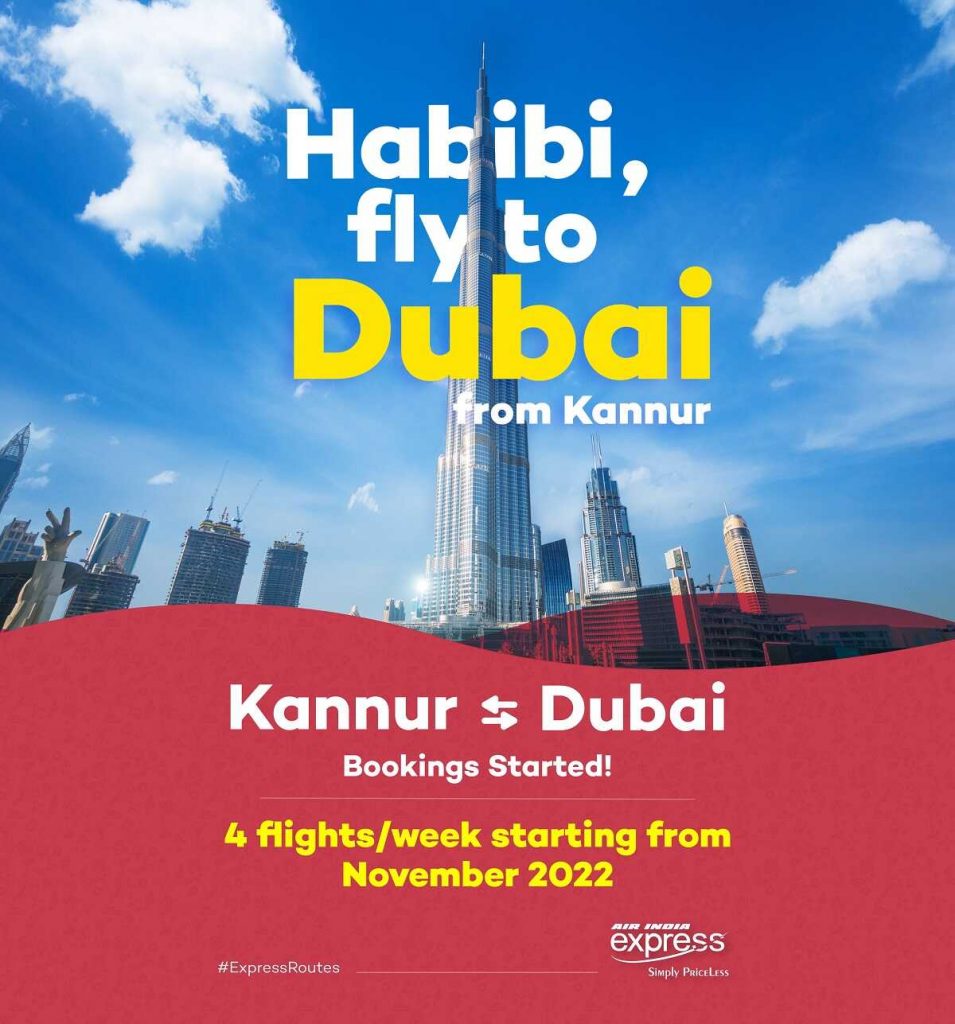 Air India Express Flights Between Kannur and Dubai