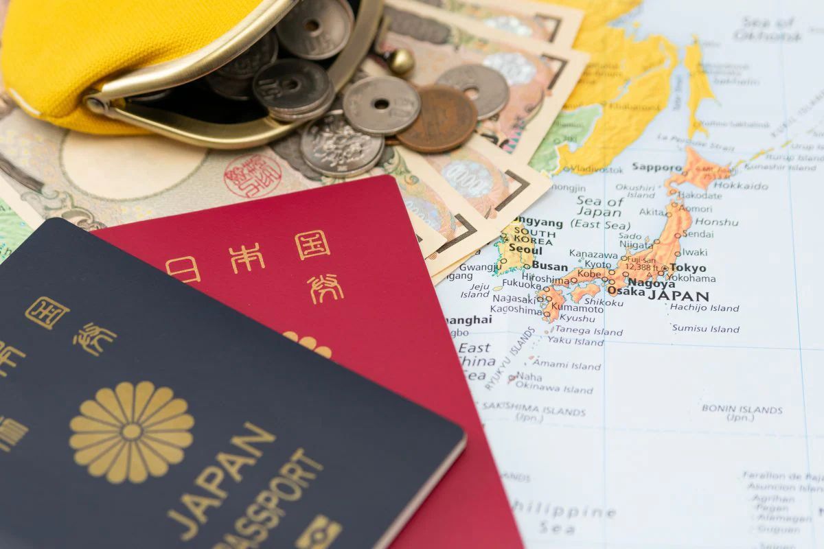 Japan Passport And Map