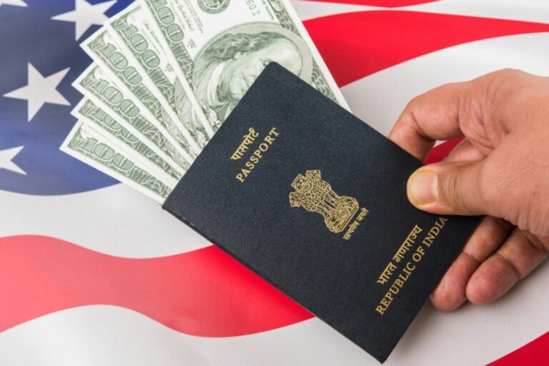 US Flag and Indian Passport
