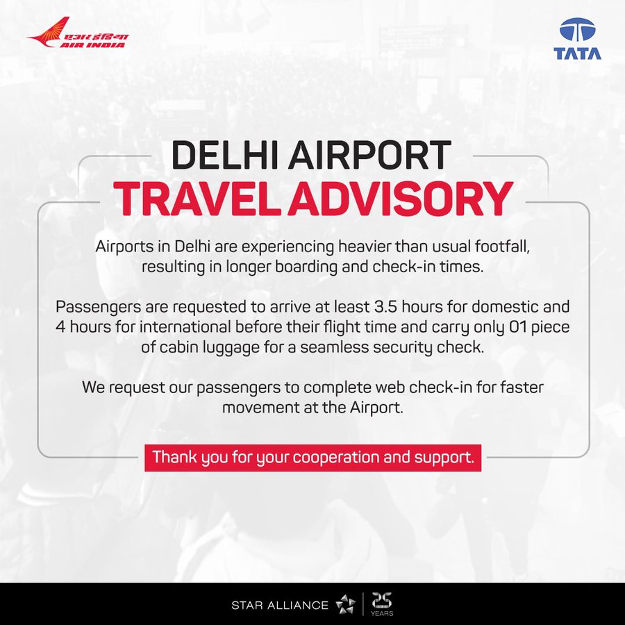 india air travel advisory