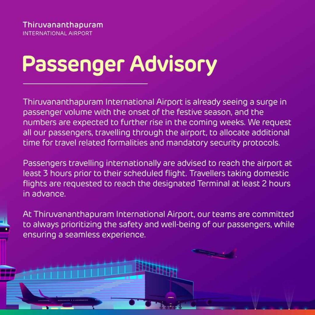Thiruvananthapuram Airport Passenger Advisory