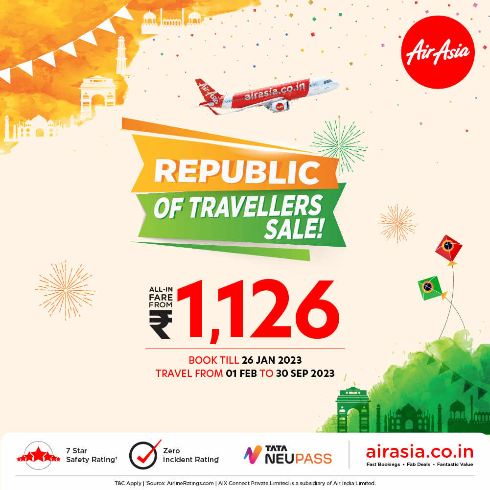 AirAsia India Republic of Travellers sale
