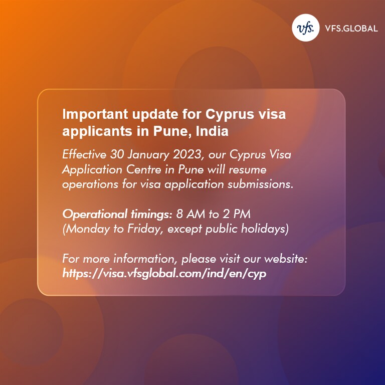 VFS Global Update For Cyprus Visa