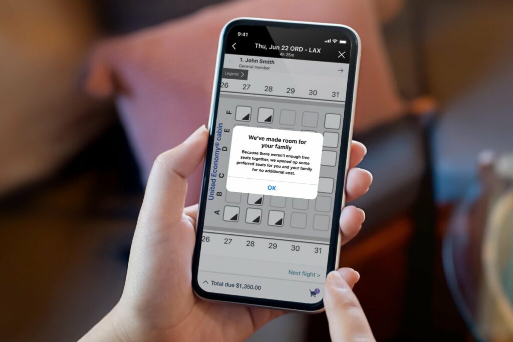 United Airlines Family Seating