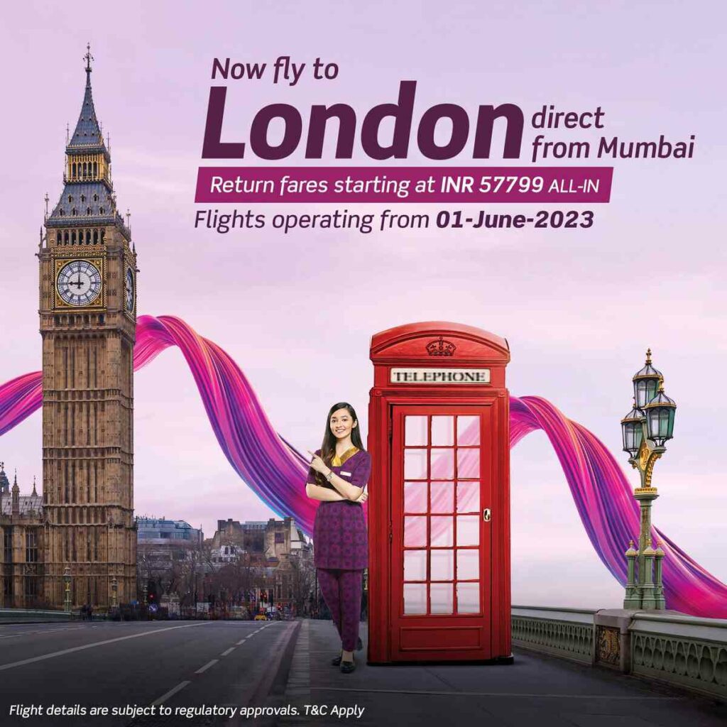 Vistara Mumbai London Flights