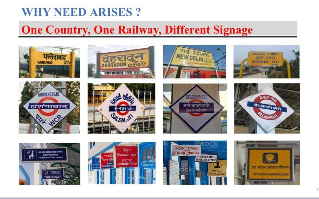 Standardisation of signages across all railway stations