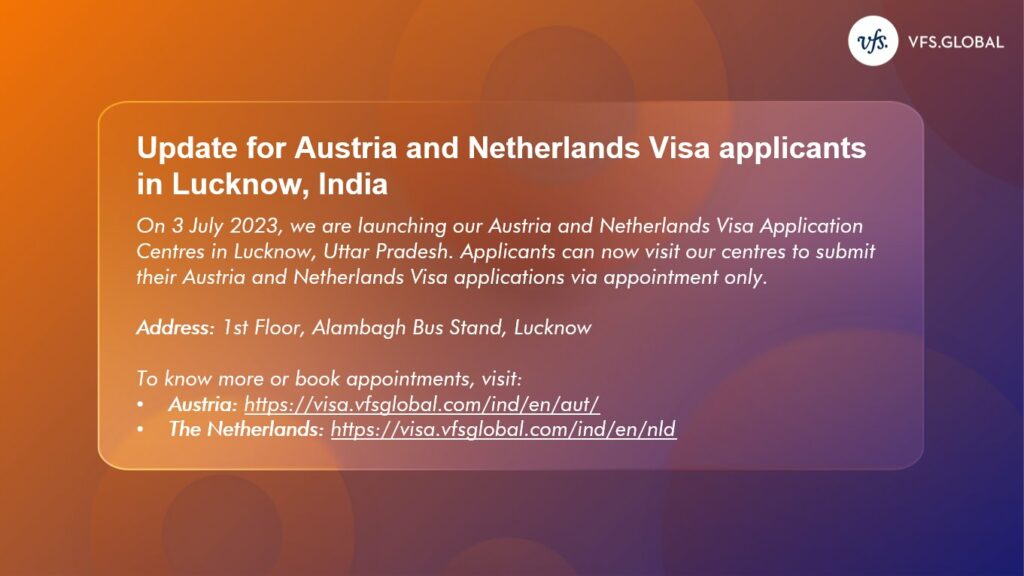 VFS Global Opens Austria and Netherland Visa Application Centre in Lucknow