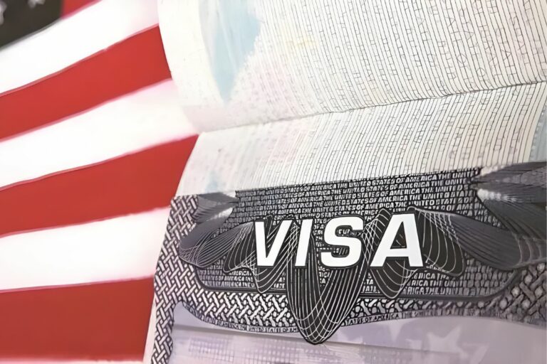 US Visa And Flag