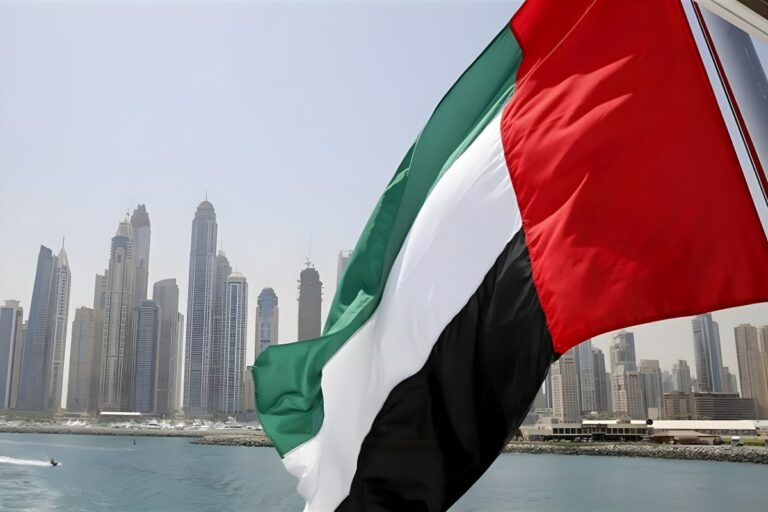 UAE Skyscrapers And Flag