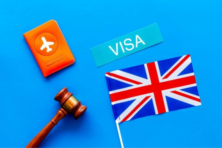 UK Flag and Visa Sticker